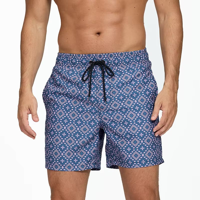 Schnell trocknende Herren-Badeshorts - Bedruckte Strand- und Surfshorts